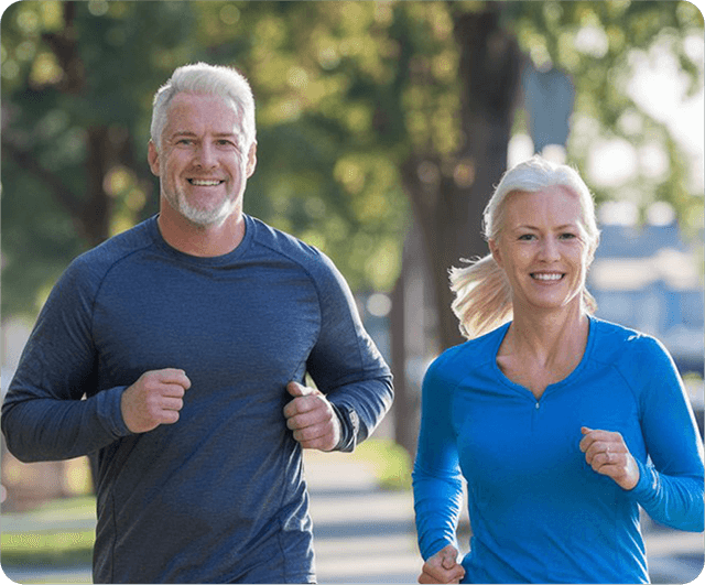 Fit couple jogging